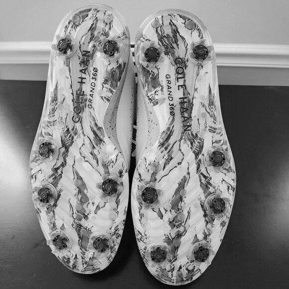 Cole Haan Mens OriginalGrand Golf Shoes White Leather Brogue Sz. 11.5 - Picture 7 of 16